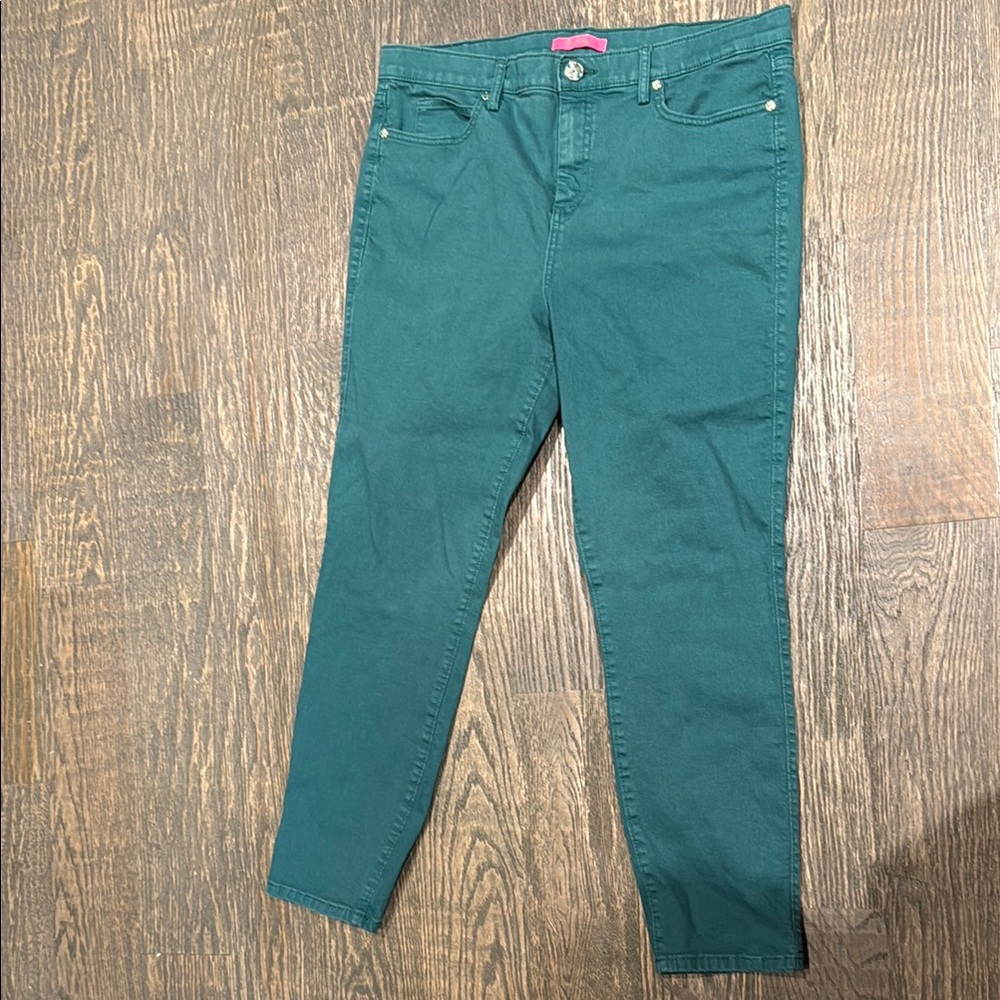Lilly Pulitzer Green Cropped Ankle Jeans